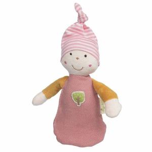 Poupée de Chiffon Lutin Rose rayé 20 cm coton bio Sigikid - Doudou b