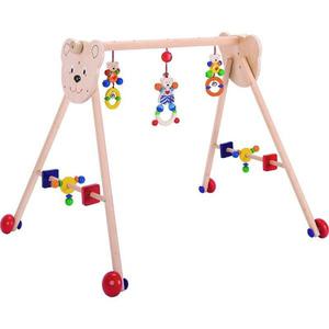 Portique d'activité en bois sur roulettes Ourson petit cœur Heimess