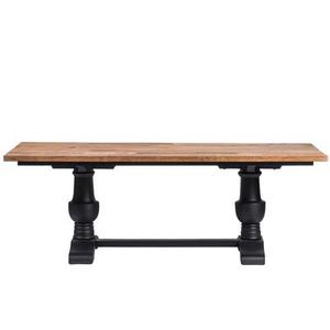 Table à manger rectangulaire en teck piétement noir poutre L220