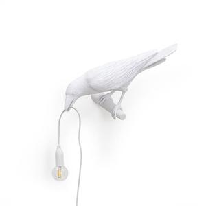 BIRD-Applique gauche Oiseau H12,3cm Blanc