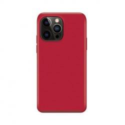 Xqisit - Coque Souple Silicase - Couleur : Rouge - Modèle : iPhone 14 Pro