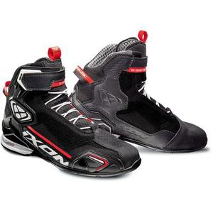 Ixon Bull Knit Chaussures de moto, noir-blanc-rouge, taille 42