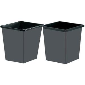 corbeille de bureau carrée métal noire 27l