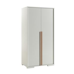NASH WHITE - Armoire 2 Portes Blanche et Bois