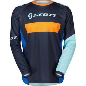 Scott 350 Race Evo 2023 Maillot de motocross pour enfants, bleu-orange, taille 2XS pour Des gamins