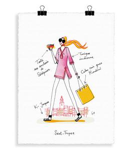 Image Republic - Affiche Eric Giriat 04 St-Tropez 56 x 76 cm - Blanc