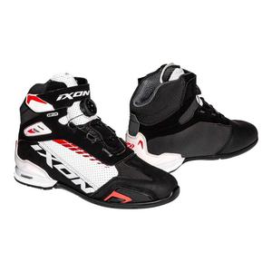 Chaussures moto Ixon Bull Vented noir/blanc/rouge- 44