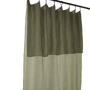 OUREA - Rideau Ajustable 140x300 cm Gaze de Coton Romarin + 8 Anneaux Pince