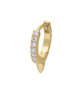 Feidt Paris - Femme - Boucle d'oreille mini créole à pointe or jaune et diamants - Doré