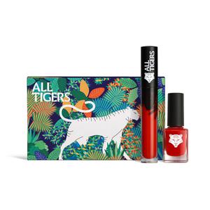 All Tigers Coffret rouge à lèvres et vernis à ongles Naturel & Vegan WILD IN RED - coffret lèvres et ongles naturel & vegan