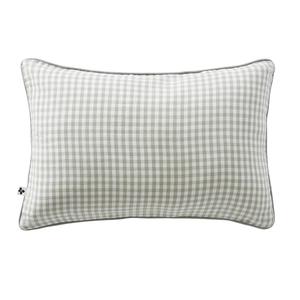 JOEL - Coussin Déhoussable 40x60cm Gaze de Coton Vichy Coloris Eucalyptus