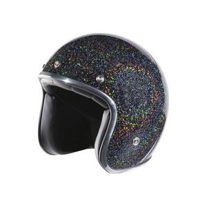 Casque jet Nox N242 Paillette noir/arc en ciel- S