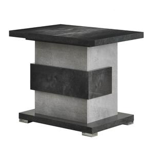 Hoffman - table d'appoint à pied central gris aspect pierre