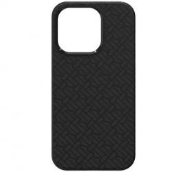 Richmond & Finch - Coque Rigide Black Vegan Leather - Couleur : Noir - Modèle : iPhone 14 Pro