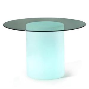 ARTHUR-Table lumineuse Verre/Polyéthylène Ø120cm Blanc