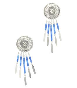 Harpo - Boucles d'oreilles Navajo Concha et pendants - Bleu