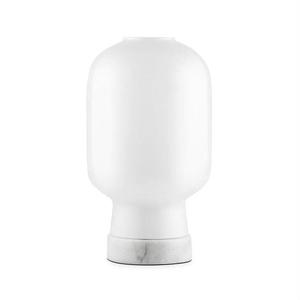 AMP-Lampe de table Verre/Marbre H26,5cm Blanc