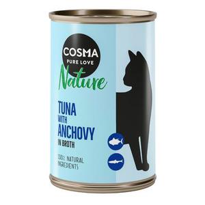 Lot Cosma Nature 24 x 140 g pour chat - thon, anchois