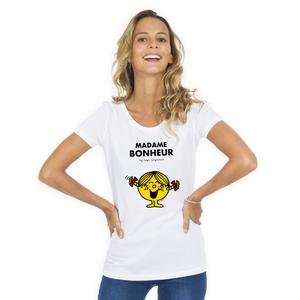 T-shirt Femme - Madame Bonheur - Blanc - Taille XXL