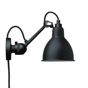 Lampe Gras N°304-Applique avec prise et interrupteur Noir L15cm Noir