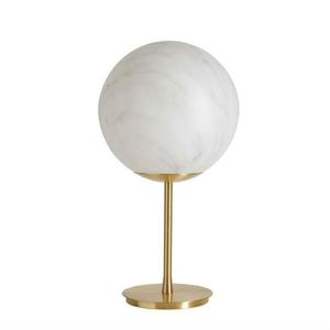 MINERAL-Lampe à poser effet marbre Polyéthylène/Laiton H75cm Blanc