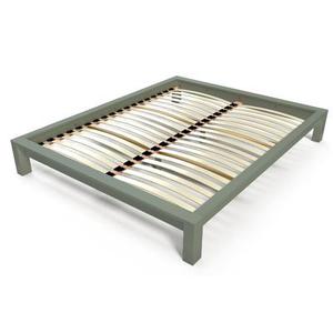 Lit 2 places en bois massif King solide - 160x200 160x200 Gris