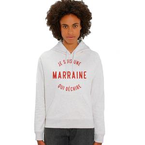Ma petite tribu Sweat À Capuche Humour Femme - Je Suis Une Marraine Qui Déchire 2 Mpt - Blanc Chine - Taille M