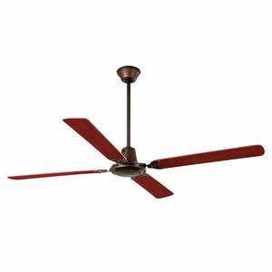 MALVINAS-Ventilateur de plafond 4 pâles Acier/Bois Ø140cm Marron