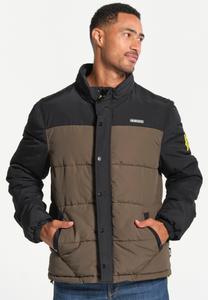 Veste homme bicolore kaki et noire avec poches zippées et boutonnière J&JOY