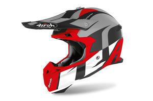Casque cross Airoh 2020 Terminator Open Vision Shoot - Rouge Mat 61/62 - XL