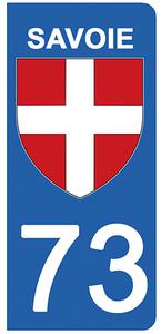2 stickers pour plaque d'immatriculation Auto, 73 blason de Savoie