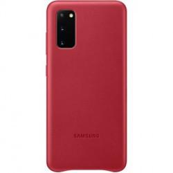 Samsung - Coque Rigide Cuir - Couleur : Rouge - Modèle : Galaxy S20