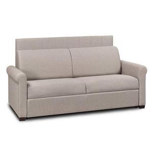 Canapé lit 4 places OPERA EXPRESS LATTES RENATONISI 160cm matelas 16 cm tête de lit intégrée velours beige