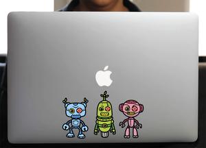 Sticker pour Macbook ou PC, 3 robots méchants