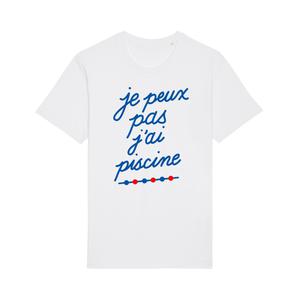 T-shirt Homme - Je Peux Pas J'ai Piscine - Blanc - Taille M