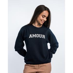 Sweat Femme - Amour Typo Usa - Navy - Taille M