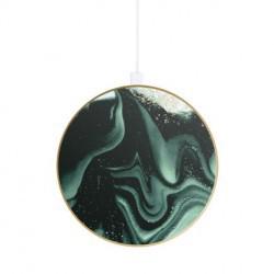 iDeal Of Sweden - Chargeur Induction Golden Olive Marble - 10W - Couleur : Vert