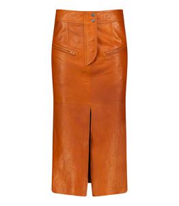 Isabel Marant - Femme - 34 - Jupe en cuir Abacate Cognac - Marron