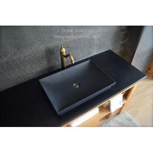 Vasque en pierre 60x40 granit noir vA ritable DUNE SHADOW