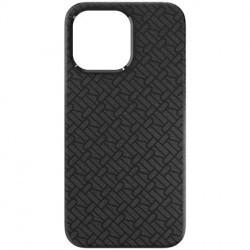 Richmond & Finch - Coque Rigide Black Vegan Leather - Couleur : Noir - Modèle : iPhone 14 Pro Max