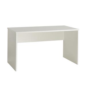 NASH WHITE - Bureau Droit Blanc 140cm avec Voile de Fond