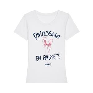 T-shirt Femme - Princesse En Baskets - Blanc - Taille XL