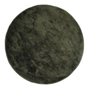 BLOOM - Tapis Doux Rond à Poils Ras Vert Ø160cm