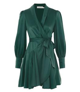 Zimmermann - Femme - 1 - Robe Portefeuille en Soie Jade - Vert
