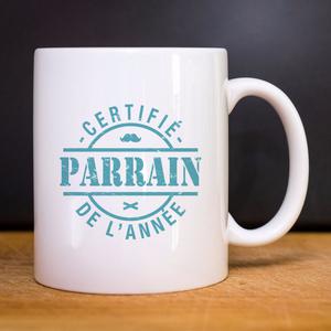 Mug Certifié Parrain De L'année - Blanc - Taille TU