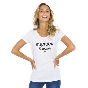 T-shirt Femme - Maman D'amour - Blanc - Taille S
