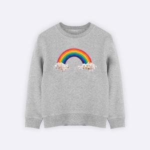 Sweat Enfant Candy Rainbaw - Gris Chiné - Taille 8 ans