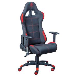Gamer - chaise gaming tissu noir et rouge