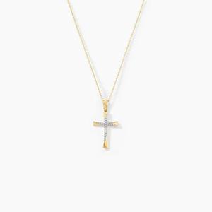 Collier Canice Croix Or Jaune Diamant