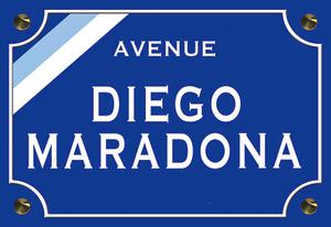 Sticker, plaque de rue, Diego Maradona